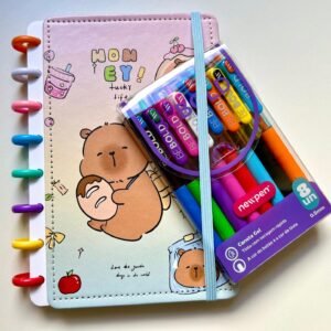 combo caderno de discos + caneta be bold
