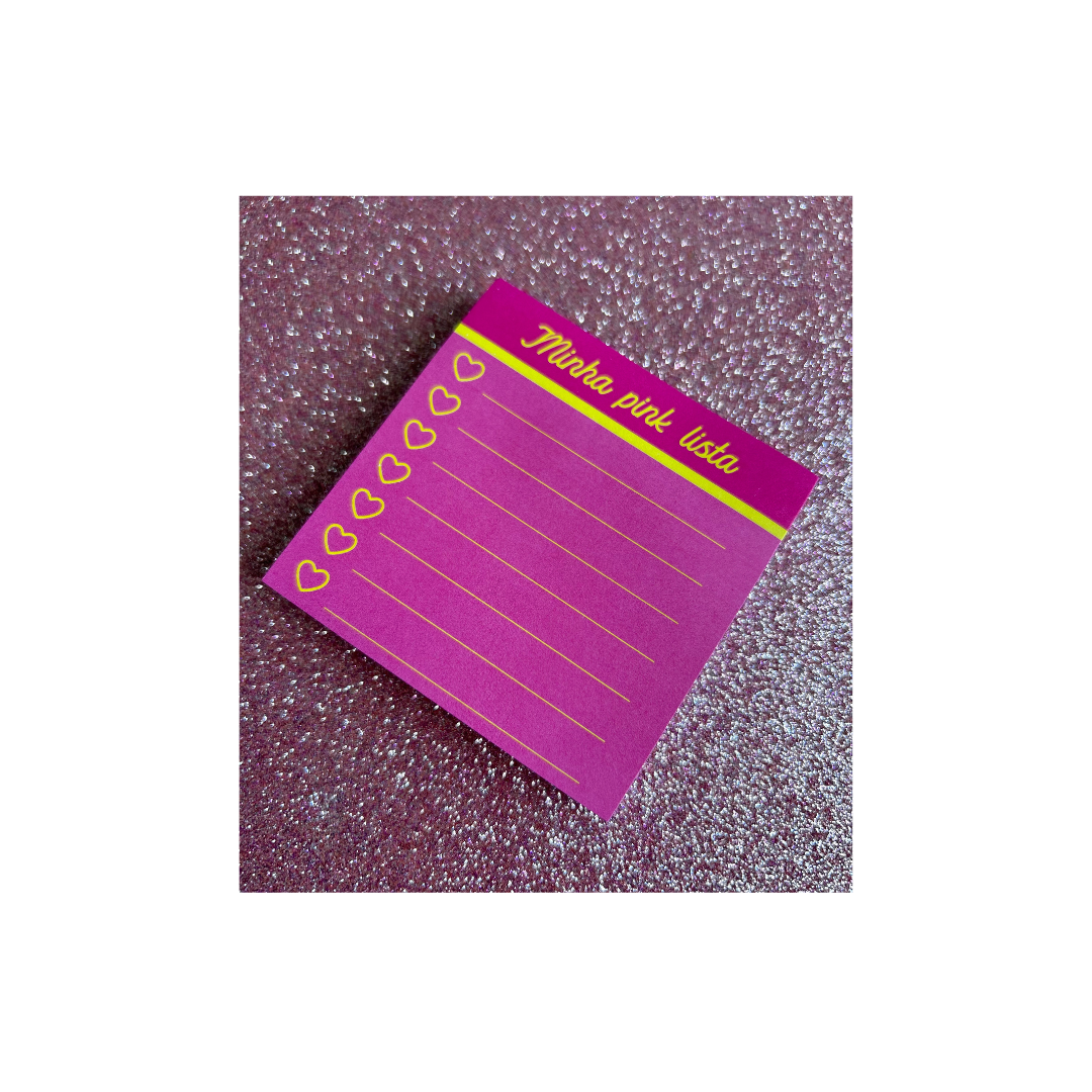 Bloco Adesivo Pink Vibes Lista Leoarte com lista