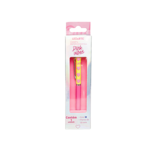 Caneta Coração Pink Vibes - Tinta Azul - Imagem 4