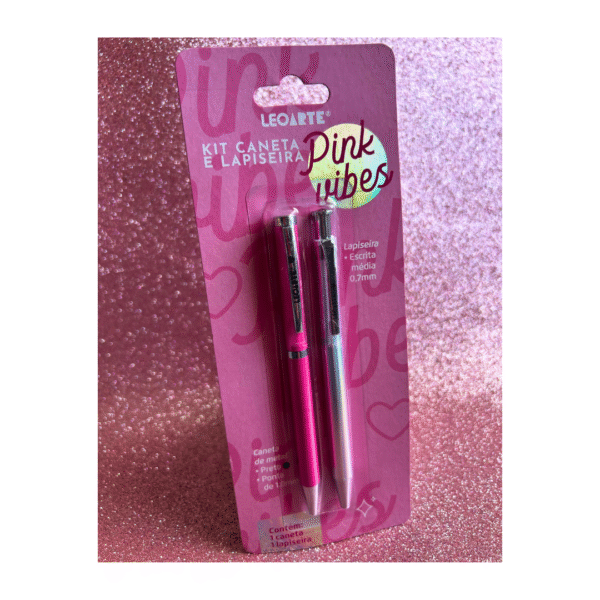 Kit Pink Vibes C/1 Caneta E 1 Lapiseira Leoarte