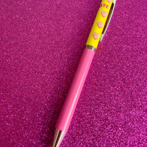 Caneta Coração Pink Vibes - Tinta Azul