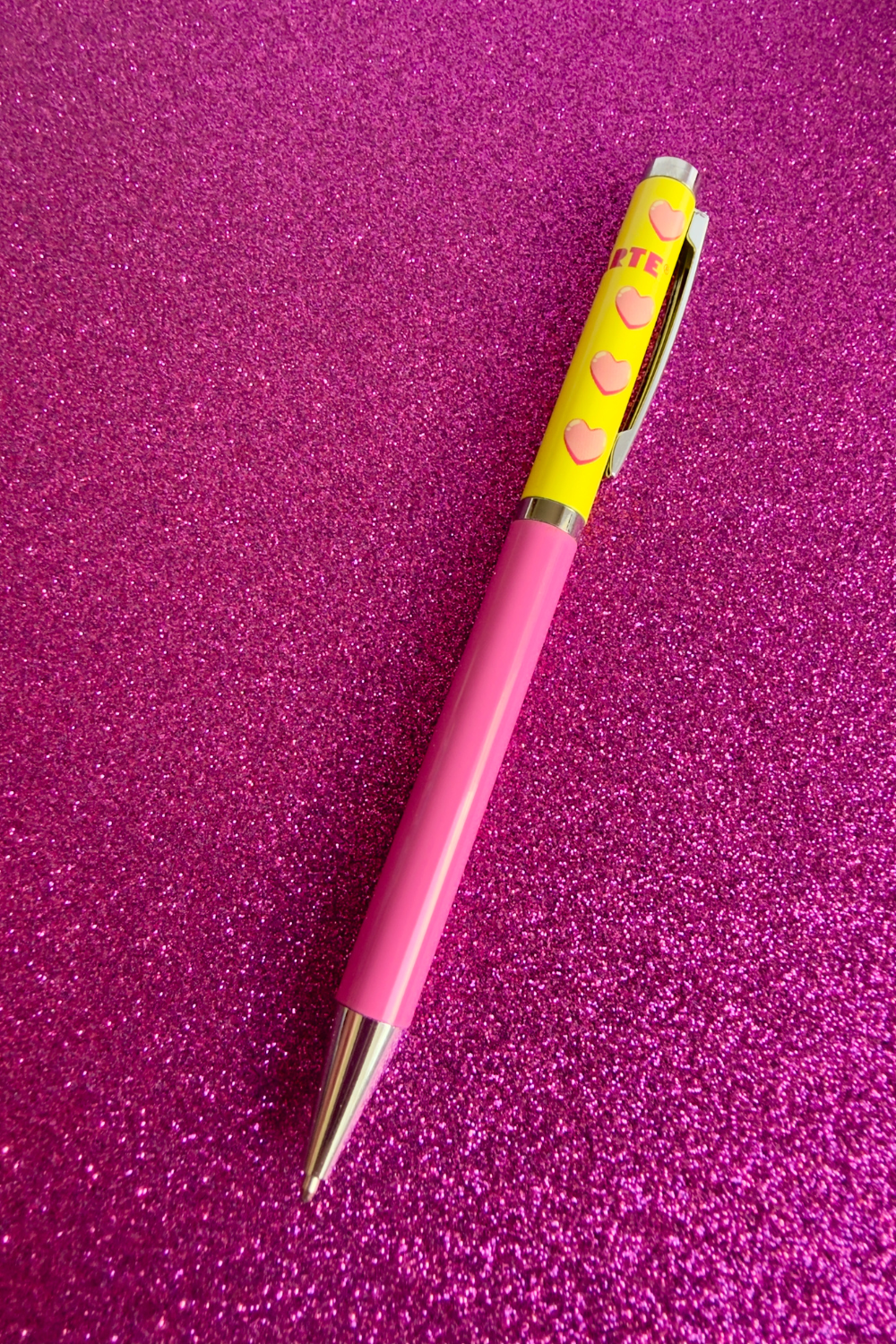 Caneta Coração Pink Vibes - Tinta Azul