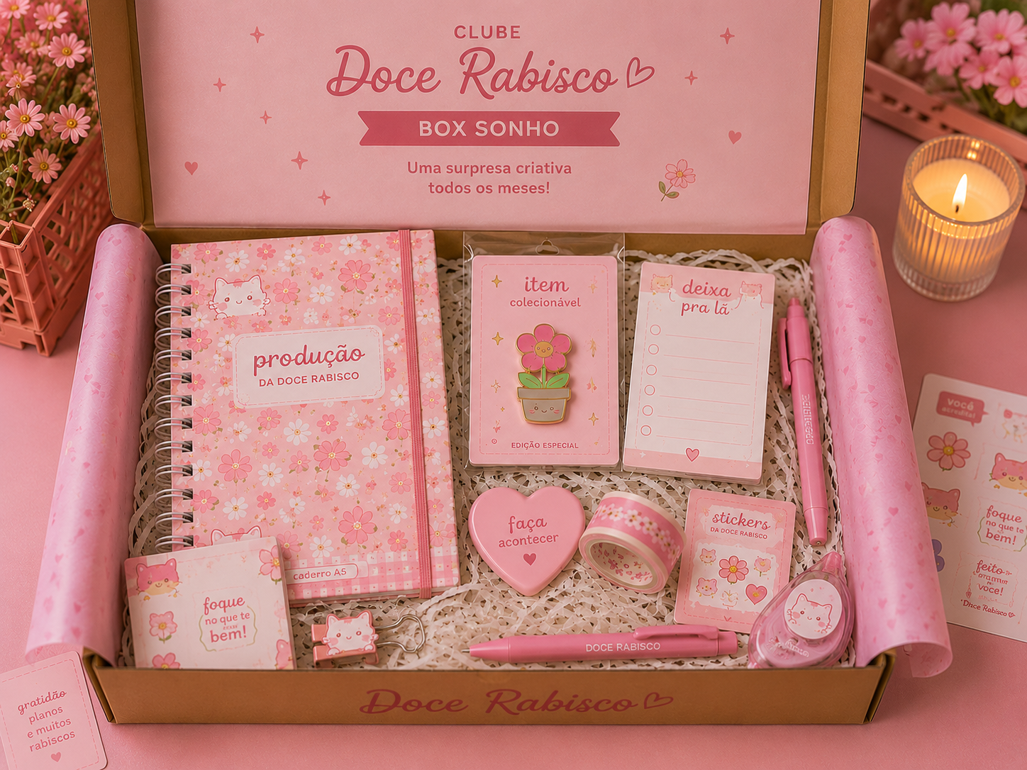 Box Sonho Doce Rabisco - Plano Mensal 115,00 + frete fixo 15,00 por mês