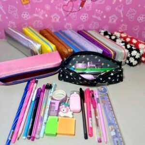 Kit Papelaria Completo 21 Itens com Estojo Fofo ✨ Canetas Lápis Washi Tape e Acessórios