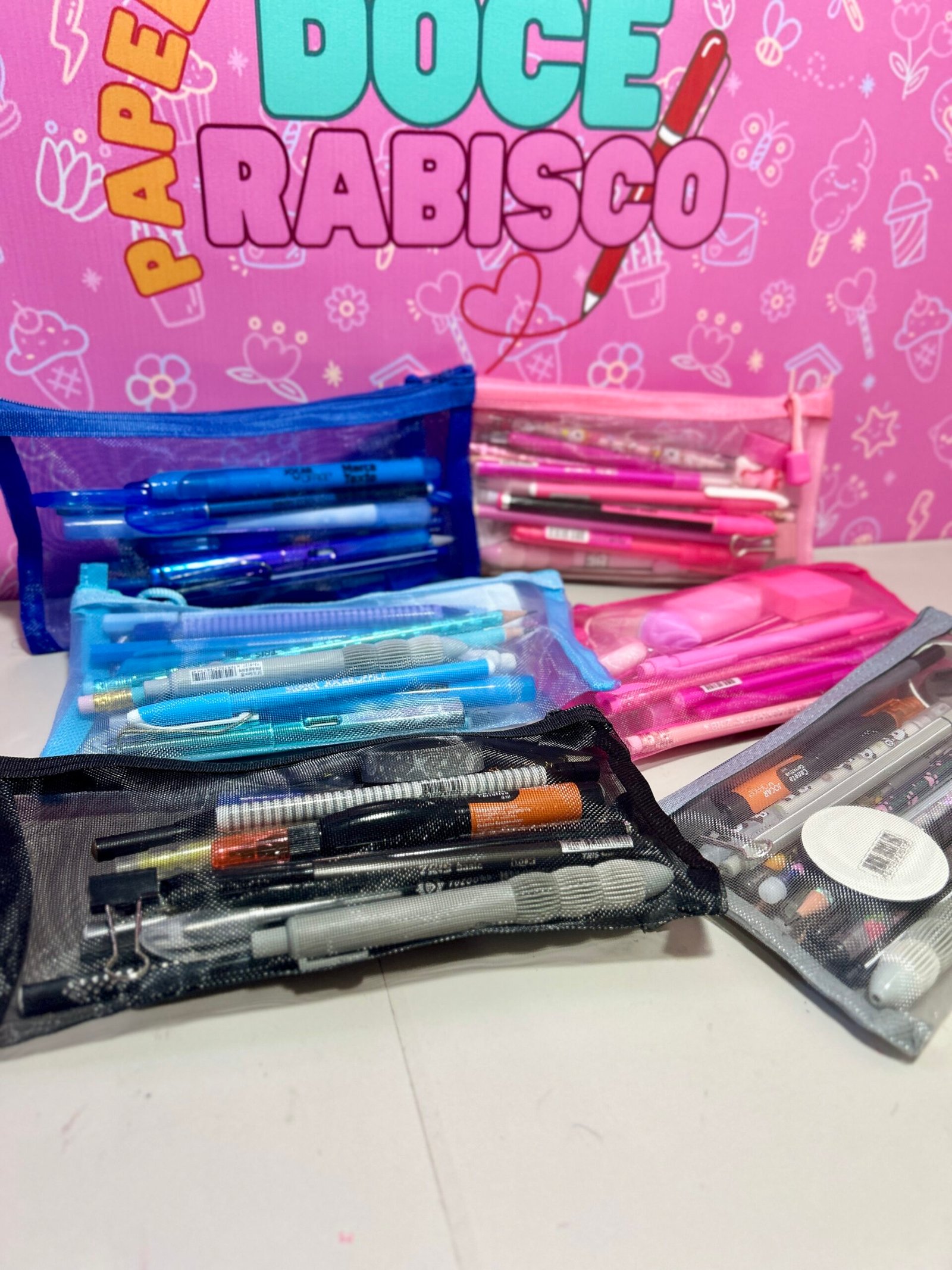 Kit Papelaria Completo 20 Itens com Bag Telinha ✨ Canetas Lápis Washi Tape e Acessórios - Imagem 7