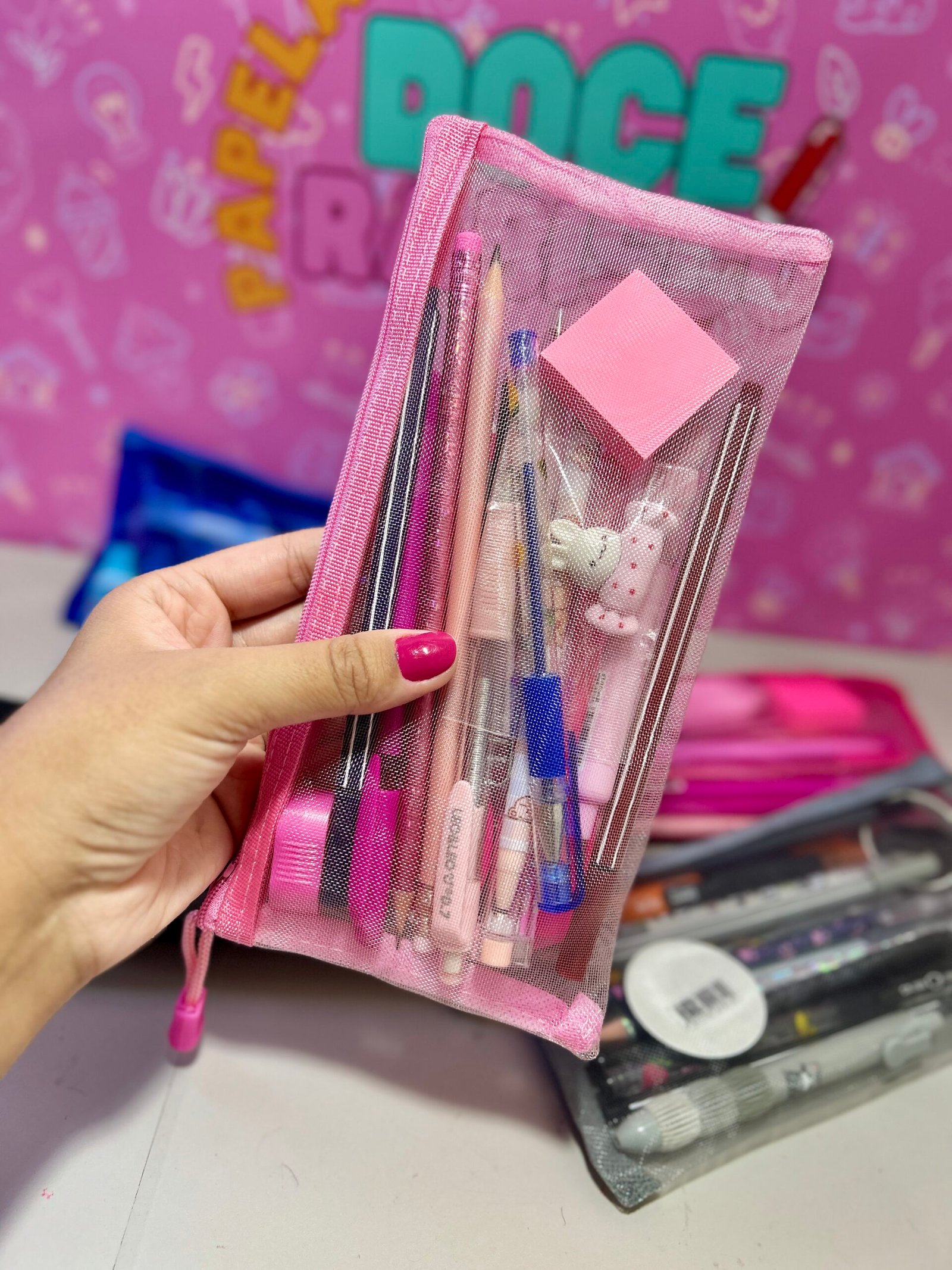 Kit Papelaria Completo 20 Itens com Bag Telinha ✨ Canetas Lápis Washi Tape e Acessórios - Imagem 4