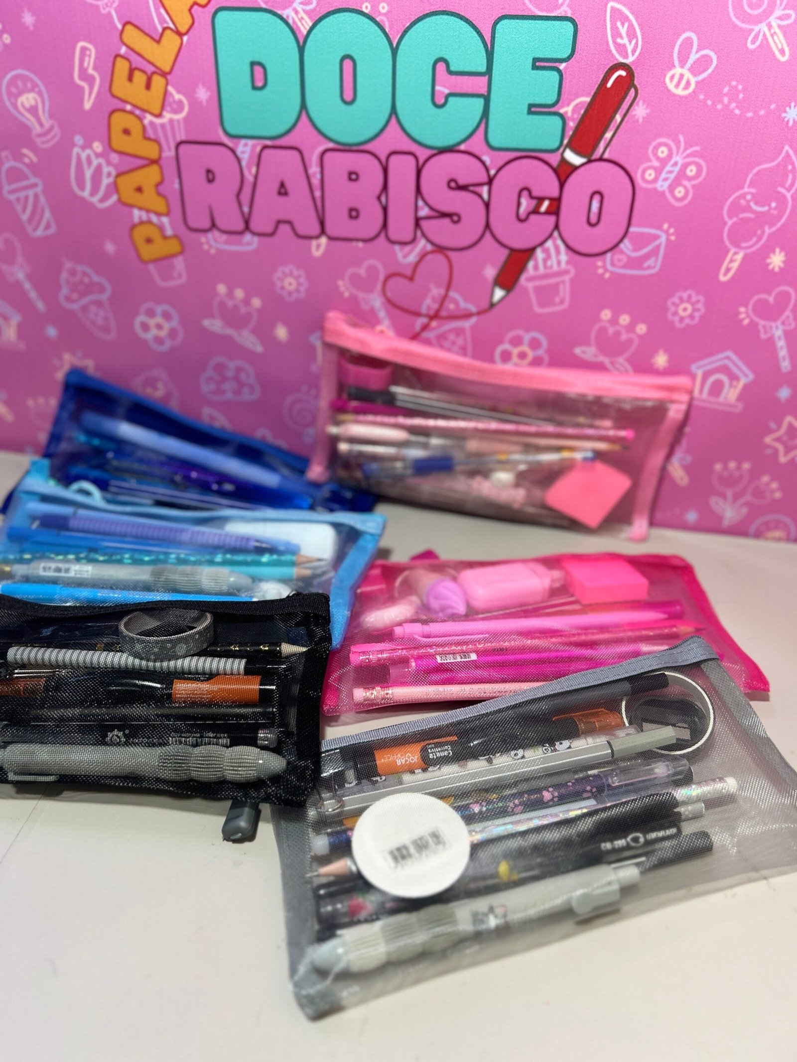 Kit Papelaria Completo 20 Itens com Bag Telinha ✨ Canetas Lápis Washi Tape e Acessórios - Imagem 3