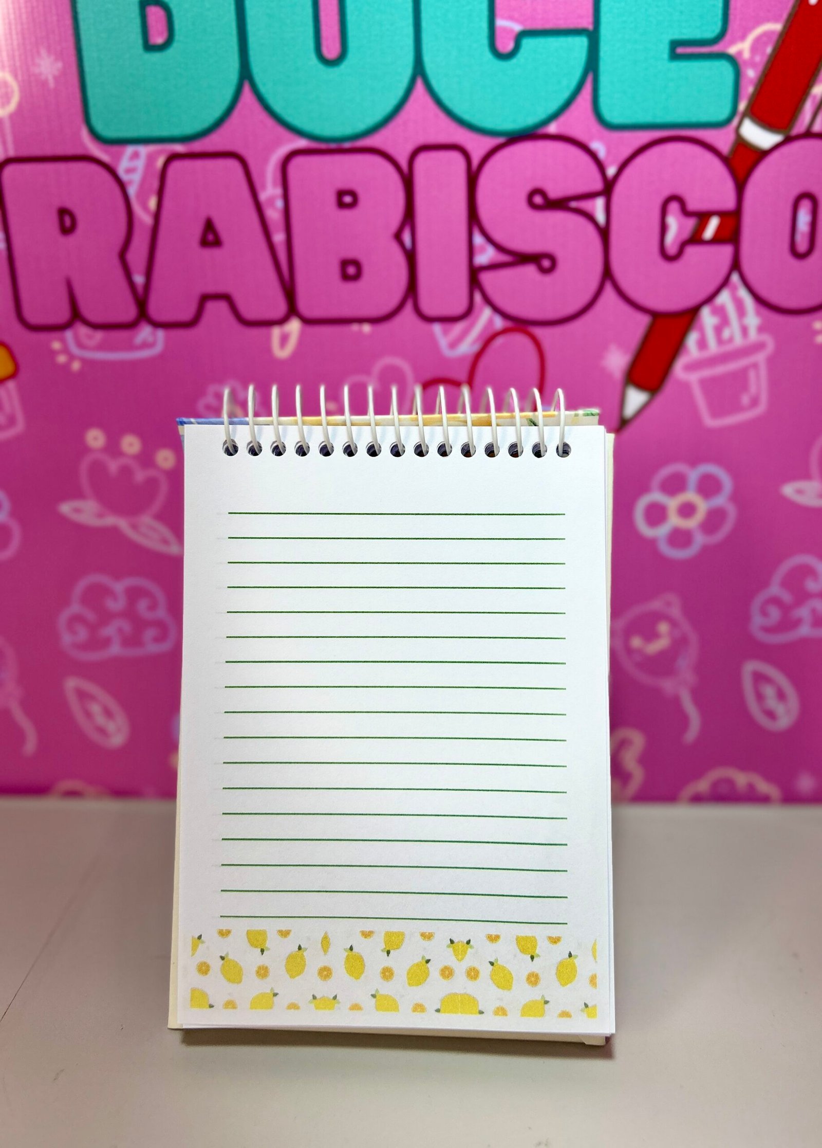 Kit Cadernos Fofos Limão 3 Peças A5 Colegial A6 Papelaria Elegante com Elástico 60 Folhas - Imagem 8